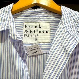 NWOT Frank and Eileen pink and blue stripped button up size Medium
